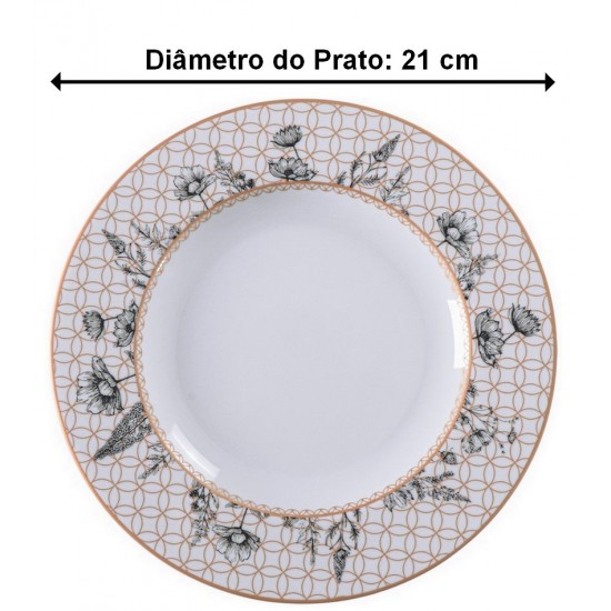 Prato 21cm Sobremesa Solaris em Porcelana Tramontina